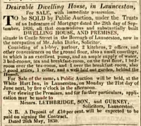 Sale notice for Eagle House in 1830 Sale notice Eagle House 1830.jpg