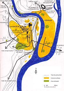 carte de Lyon à l'époque romaine