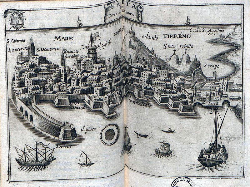 File:Schott, Franz – Itinerario overo nova descrittione de' viaggi principali d'Italia, nella quale si ha piena notitia di tutte le cose piu notabili, & degne d'esser vedute, 1647 – BEIC 9036715 Gaeta.jpg