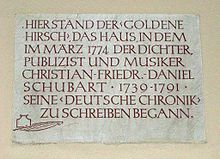 Gedenktafel in Augsburg (Quelle: Wikimedia)