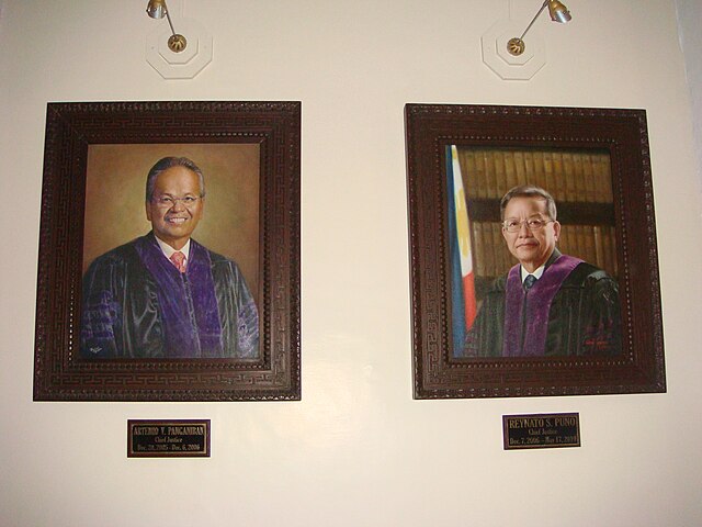 Official Portraits of CJ Artemio Panganiban and Reynato S. Puno in the new SC building.