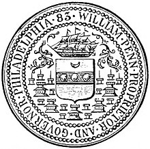 Philadelphia's seal in 1683 Seal of Philadelphia in 1683.jpg