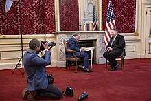 Coughlin interviewing Mike Pompeo in May 2019 Secretary Pompeo Speaks With The Telegraph (47020713344).jpg