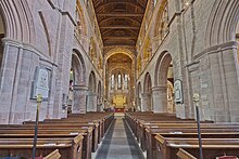 The hymn was written to mark the restoration of Shrewsbury Abbey in 1894 Shrewsbury Abbey Shropshire.jpg
