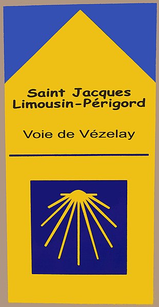 File:Sign of Way of Saint James (sticker), Dordogne, France.jpg