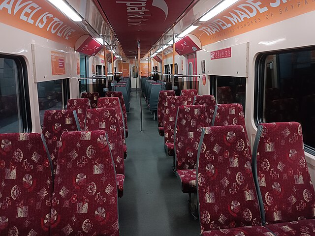 interior seats of KL Sentral–Terminal Skypark Line trains