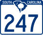 South Carolina Highway 247 işaretçisi