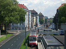 Eingang in das Wohnviertel Hafen von der OWIIIa aus, U-Bahn-Haltestelle Hafen