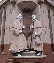 Statue of two Crutched Friars in London Statue Of 'Two Crutched Friars'.jpg