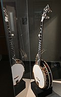Steve Martin banjo, Mark Twain Award from Kennedy Center, in the collection of the American Banjo Museum