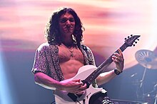 Dante Frisiello with an Abasi guitar (2023) Steve Vai, 3-Majowka 2023 03.jpg