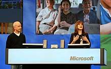 Steven Sinofsky and Julie Larson-Green presenting at PDC 2008 Steven Sinofsky and Julie Larson-Green at Microsoft PDC 2008, day two (3009002418).jpg