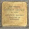 Stolperstein Jablonskistr 7 (Prenz) Herbert Croner.jpg