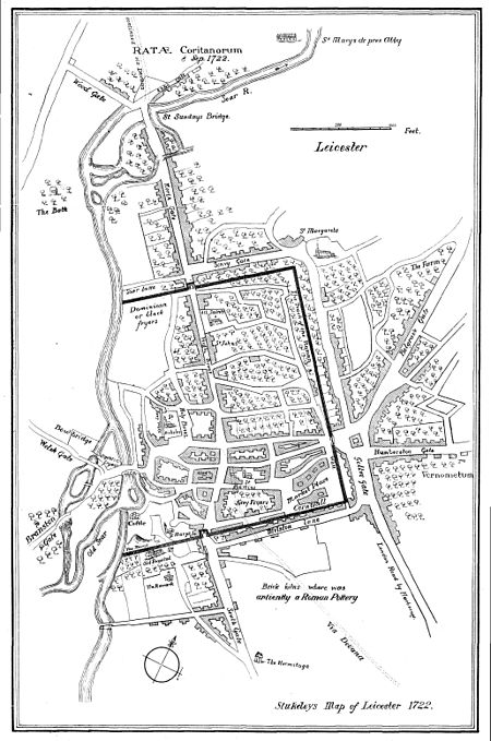 Stukeley Leicester Map 1722