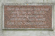Brandshagen, Gemeinde Sundhagen, Ehrenmal für die Sowjetarmee, Wüstenfelder Straße, Gedenktafel