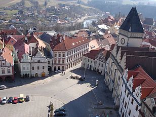 Southwest corner of Žižka Square as viewed from the church tower