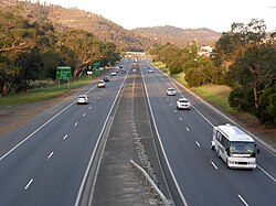 The Tasman Highway in Tasmania. Tasman-hwy-warrane.jpg