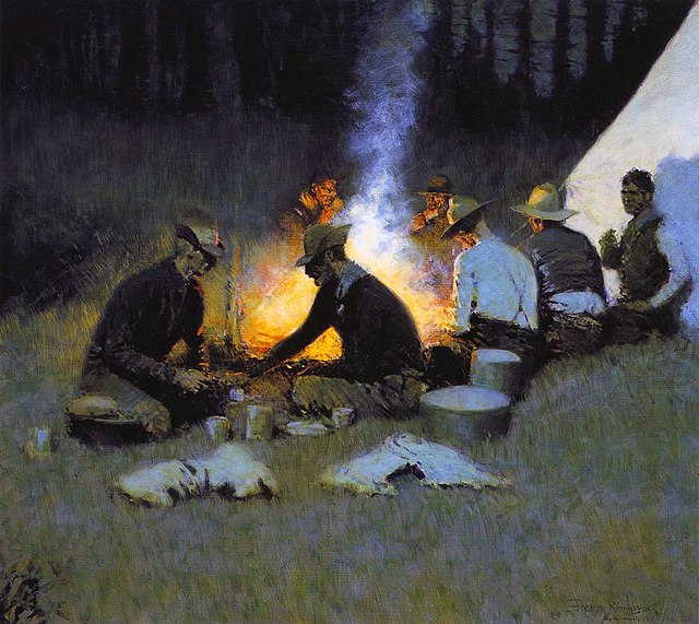 The Hunters' Supper (detail) by Frederic Remington, circa 1909