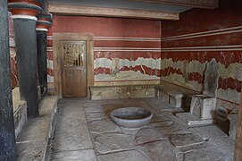 Salle du trône à Cnossos, dite "salle des griffons".