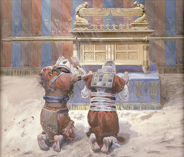 Moses and Joshua bowing before the Ark (c. 1900) by James Tissot