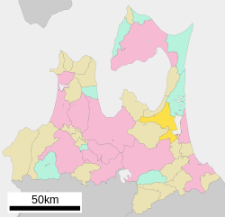 Location of Tōhoku in Aomori Prefecture