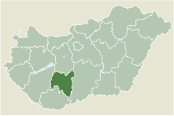 Разположение на Толна в Унгария