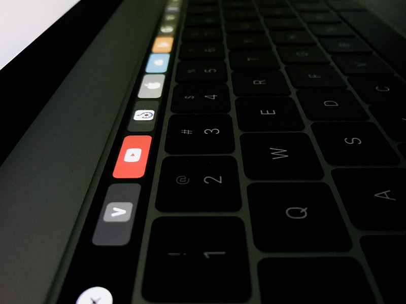 File:Touch bar of 15" MacBook pro.jpg