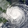Satellite picture of a large tropical cyclone, just off the coast of China