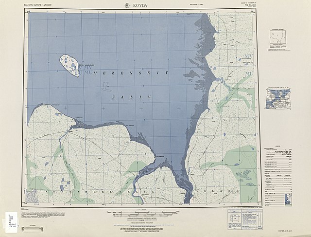 Topografische Karte des Mesenbusens