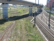 Links im Bild: Ausfahrt vom HuL in Richtung Berlin-Moabit