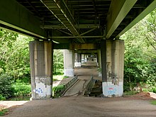 The M4 cuts through the park Underside of the Chiswick Flyover in Boston Manor Park (01).jpg