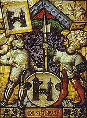 Stained Glass Window with the Coat of Arms (1542) Wappen Brugg 1542.jpg