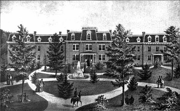 Administration Building of the West Virginia Schools for the Deaf and Blind in Romney, West Virginia in 1880. Gilkeson served as the schools' principa