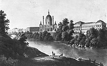 Die Wien am späteren Karlsplatz, 1822