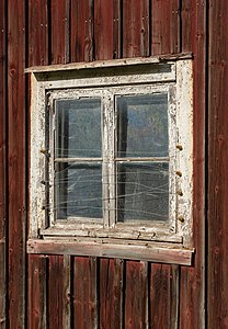 Window on a barn in Färlev