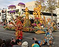 Image 21Wonderful Indonesia floral float, depicting wayang golek wooden puppet in Pasadena Rose Parade 2013. (from Tourism in Indonesia)