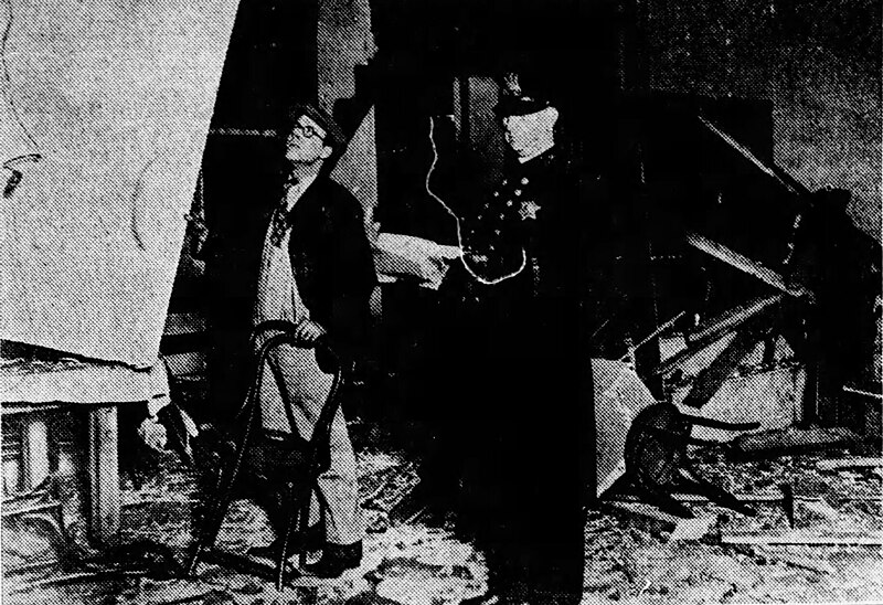 File:Wreckage from election-day bombing of forty-second ward building that had been used as a Democratic headquarters (1927 Chicago mayoral election) 1.jpg