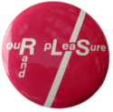 RL/S announcement button distributed by Rand at Share 1976 "Our Pleasure" button.png