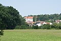 English: Štěkeň, a small town in Strakonice district, Czech Republic, seen from the southeast. Čeština: Štěkeň, okres Strakonice, pohled z jihovýchodu