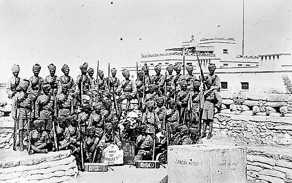 117th Mahrattas at a fort in the North West Frontier, India, 1909