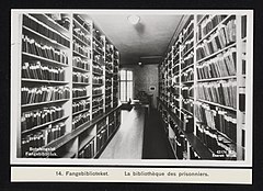 14 Botsfengselet i Oslo, interiør, fangebibliotek, fra album med bilder fra Oslo Botsfengsel, 1935, Anders Beer Wilse, Preus Museum, NMFF.000146-14.jpg