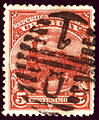 5 centesimos issue 1895. Postmark "Q-1" in oval bars. Mi102