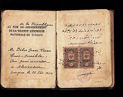 1924 Turkish passport