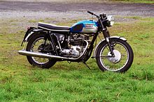 Prototype Triumph Trident P1, which was on display at the London Motorcycle Museum 1965 P1 Triumph Triple Prototype.JPG