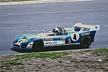 Francois Cevert in the MS670B sharing with Jean-Pierre Beltoise at the 1973 1000km of Nurburgring. 1973-05-27 Francois Cevert, Matra-Simca 670.jpg