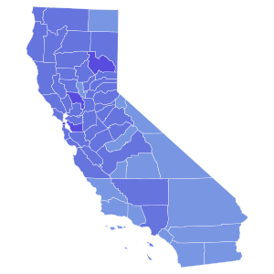 1978 California Secretary of State election results map by county.svg