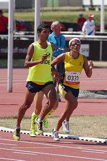 2013 IPC Kejuaraan Dunia Atletik - 26072013 - Maritza Arango Buitrago dan Jonathan Sanchez Gonzalez dari Kolombia pada Wanita 1500m - T12 pertama semifinal.jpg