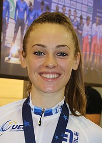 Letizia Paternoster (19 years) two medals at these Championships. 2017 UEC Track Elite European Championships 157 (cropped).jpg