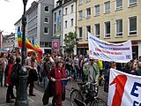 Demonstration des Bündnisses 1 Europa für Alle in Freiburg auf der Bertoldstraße anlässlich der Europawahlen am 26. Mai 2019