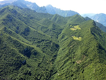 a remote view to Sasso Cavallo and Grignetta from Val d'Esino and Alpe di Lierna (from NNW)